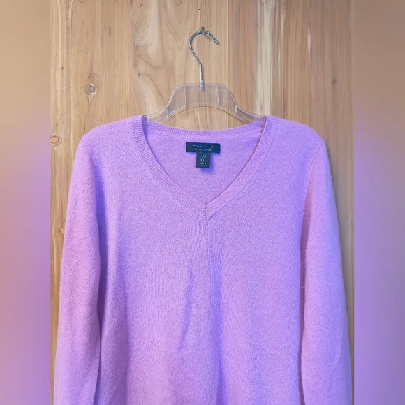Tahari Lilac Cashmere Sweater, Size Large - Picture 2 of 5